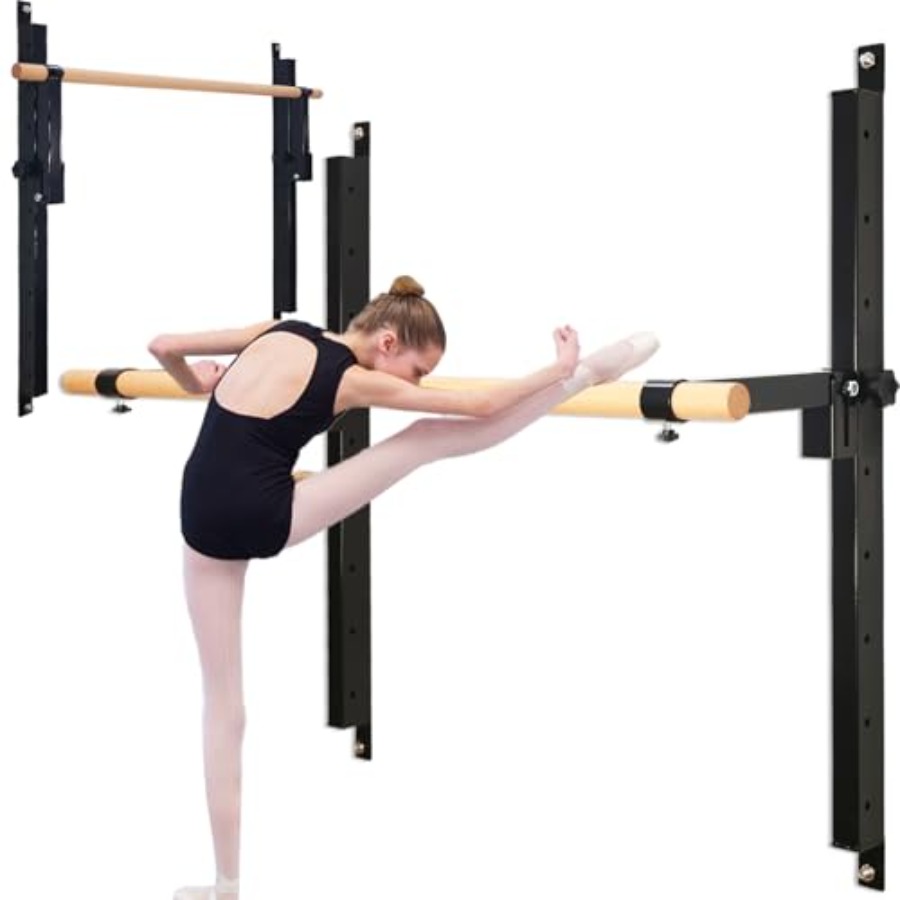 Home Gym Foldable - Wandbevestigde balletbar, 4ft/5ft hoogteverstelbaar, opklapbaar, voor