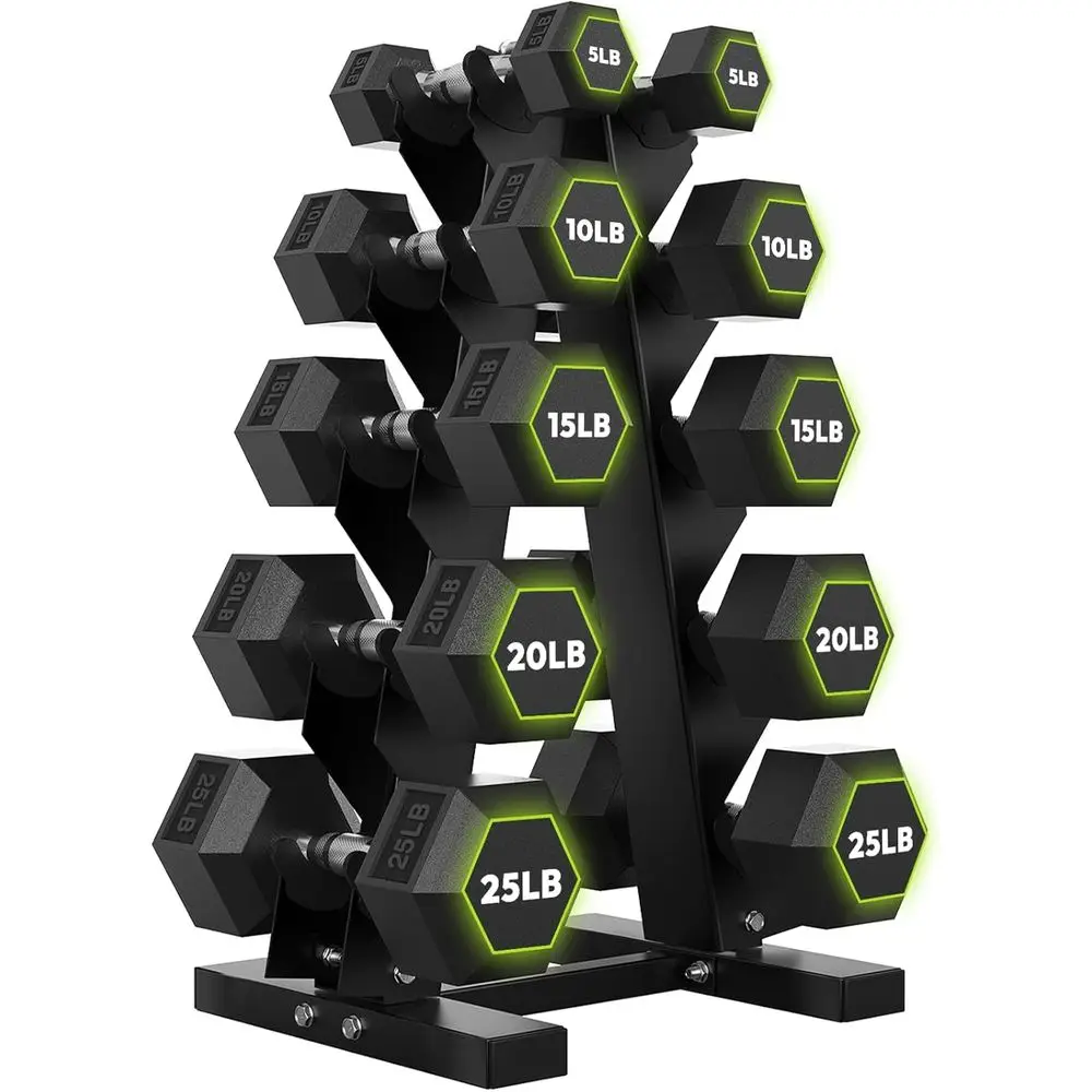 Home Gym Designs - Hex-halters met A-E rek, gewichtsopties van