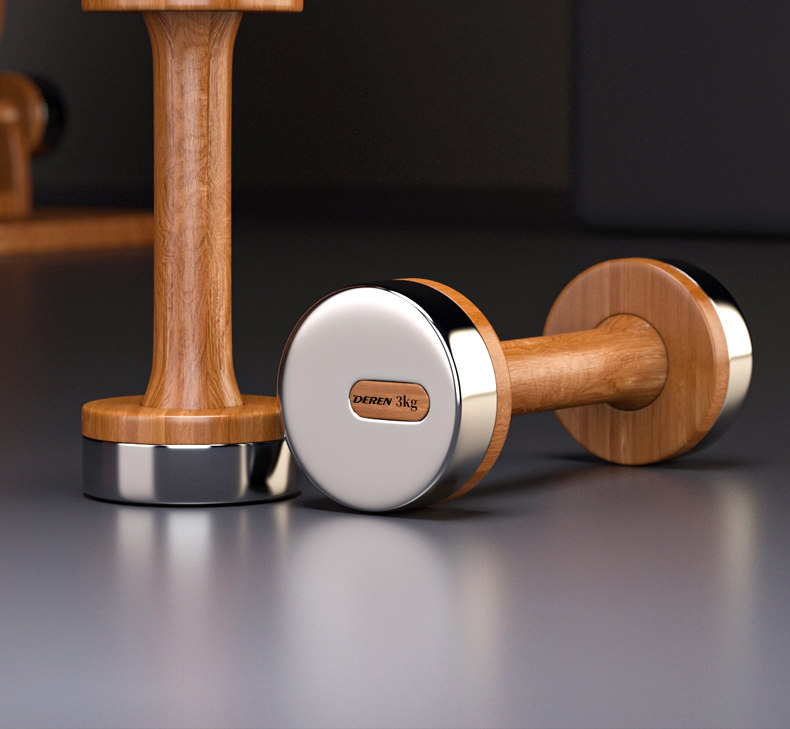 Home Gym Designs - Verstelbare halterset van hout en staal