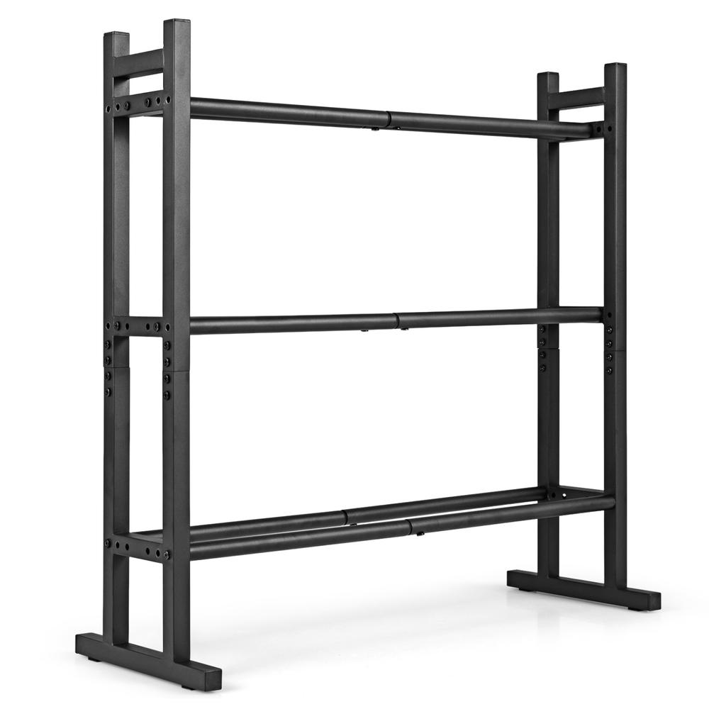Home Gym Fitness - Zware 3-laags dumbbellrek, poedercoating stalen gewichtsopbergstandaard