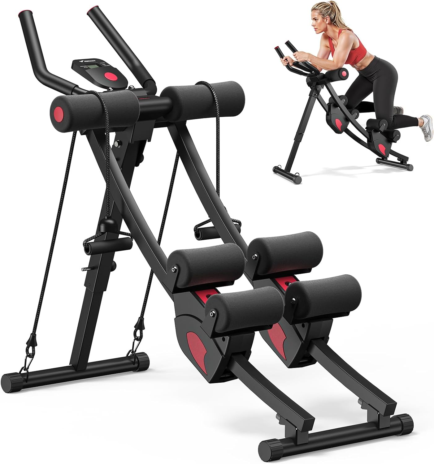 Home Gym Foldable - Homegym, stevig staal, zwart, verstelbare buikspiertrainer