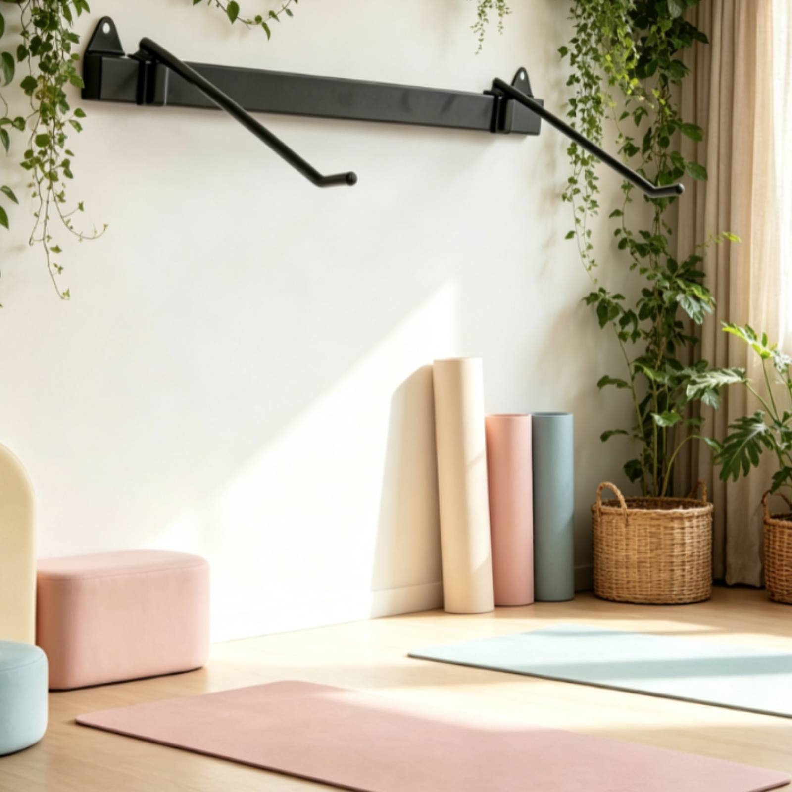 Home Gym Installation - Opbergrek voor oefenmatten Metalen oefenmattenrek Eenvoudig