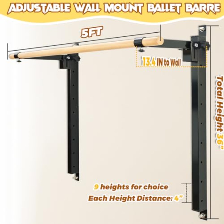 Wandbevestigde balletbar, 4ft/ - Home Gym Foldable recensie en prijs