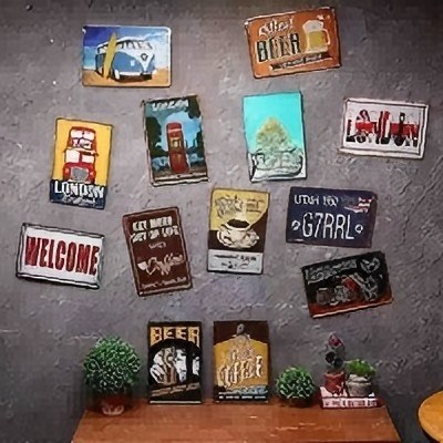 Vintage metalen wanddecoratie, - Home Gym Installation recensie en prijs