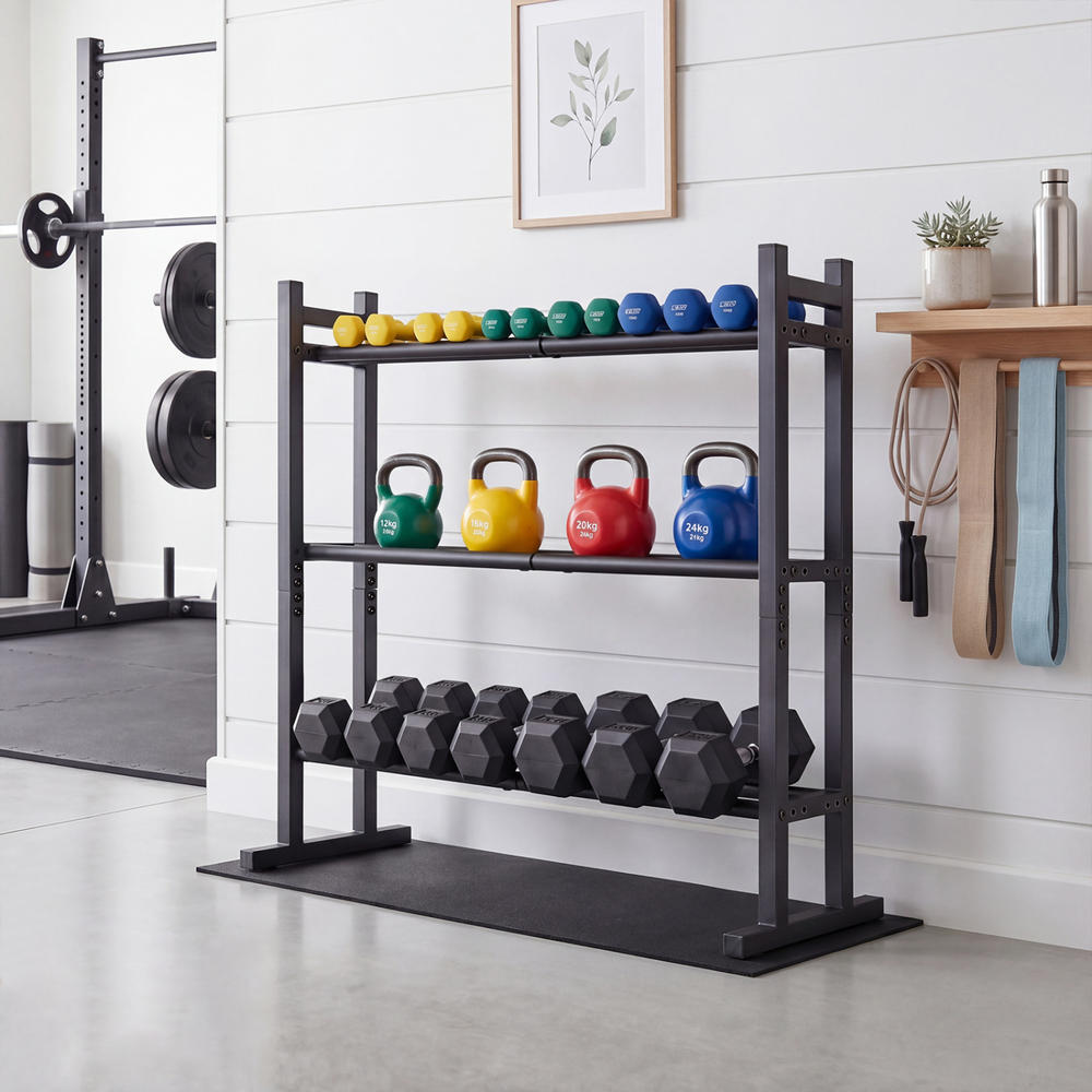 Zware 3-laags dumbbellrek, poe - Home Gym Fitness recensie en prijs