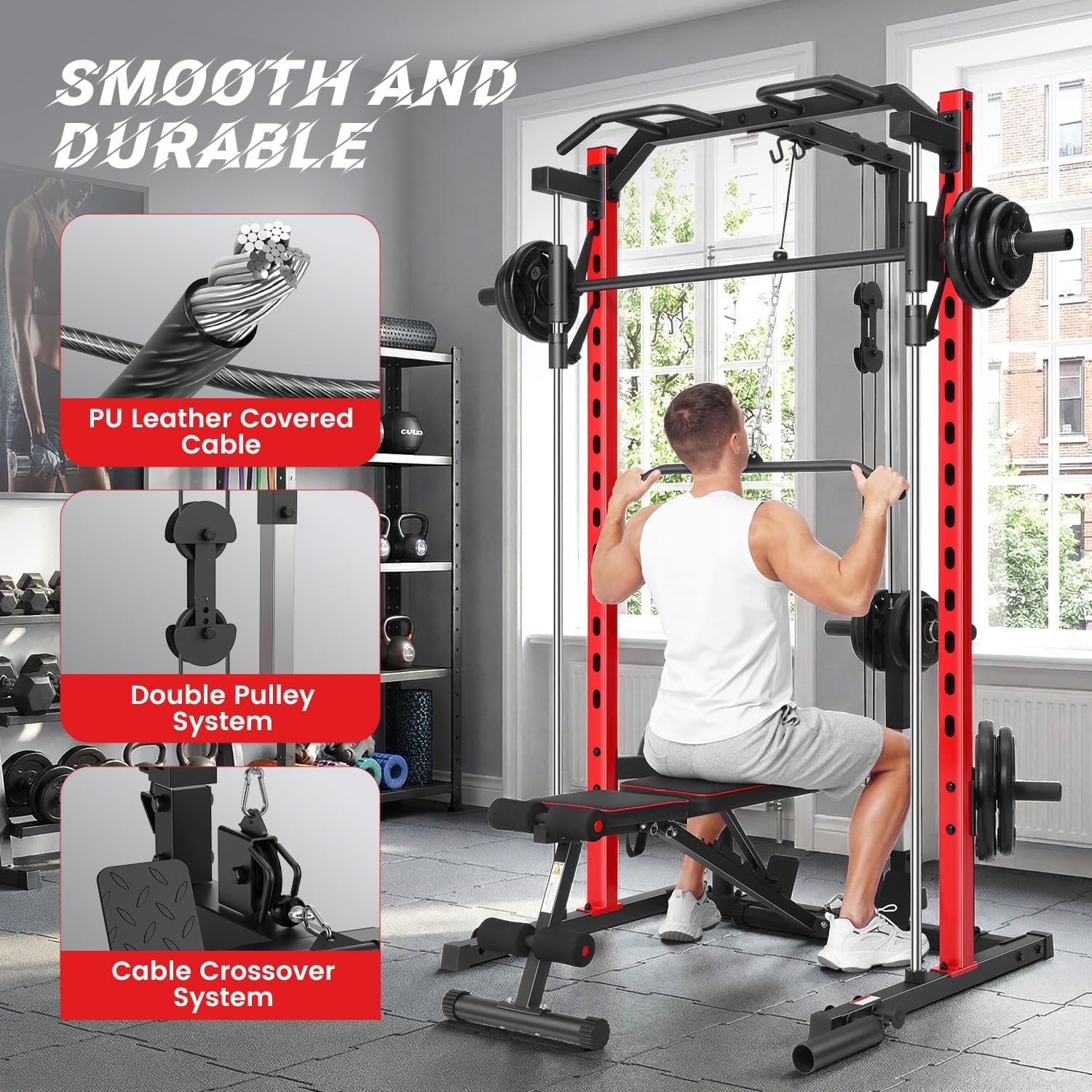 Alles-in-één Smith Machine Pow - Home Gym Lat Pulldown recensie en prijs