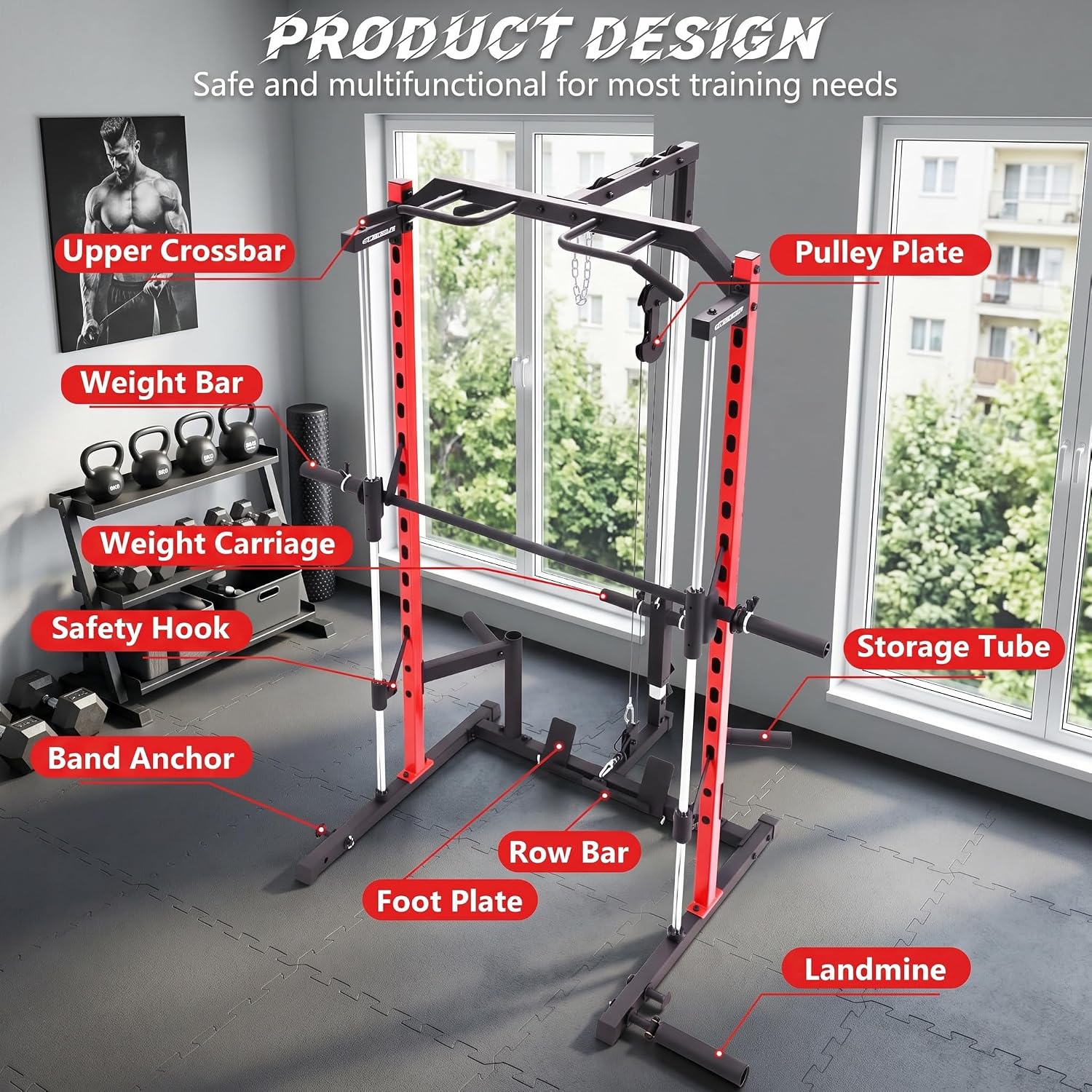 Alles-in-één Smith Machine Pow - Home Gym Lat Pulldown recensie en prijs