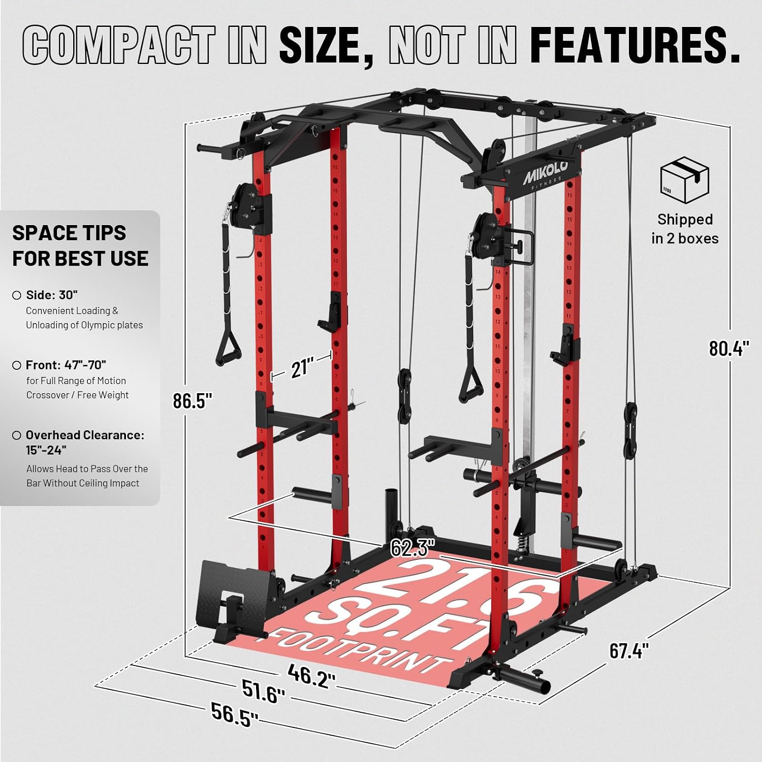 Power Cage met kabelcross-over - Home Gym Pulley System recensie en prijs